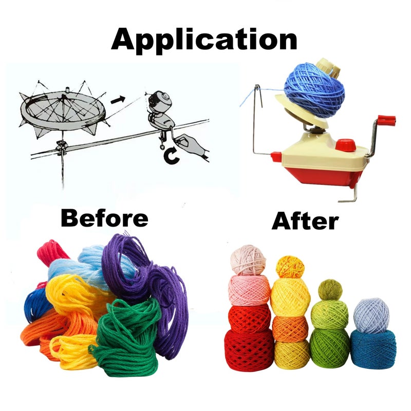 Ayasee Yarn Ball Winder, Hands Operated Swift Yarn Fiber String Ball Wool Winder Machines for Family+4Pompom Maker+10PS Knitting Stitch Markers+10PS Plastic Needles+1PS Scissors(26b) - Image 4